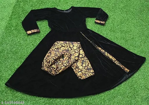 Velvet kurti with pent for winter