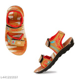 pu603 kids sandal tan/red