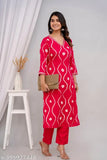 Veshviti Pink Rayon Polka Dot Kurta Party Wear