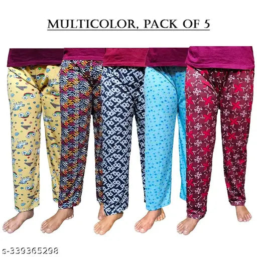 DASKART Women Pyjama Pant (Pack of 5, Multicolor)