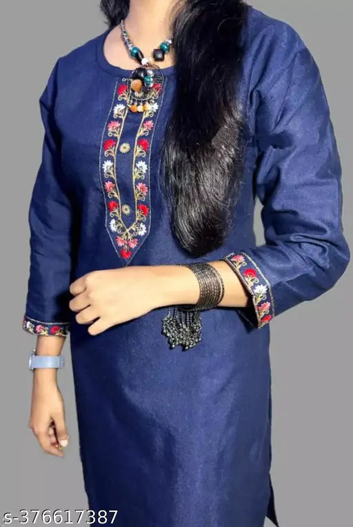 Winter Woollen Embroidery kurti