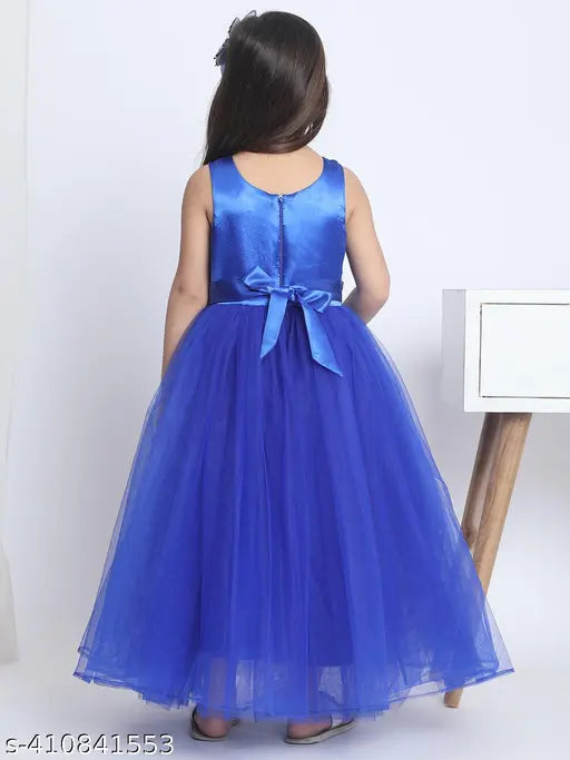 Toy Balloon Kids Blue Full-Length Girls Party Wear Dress