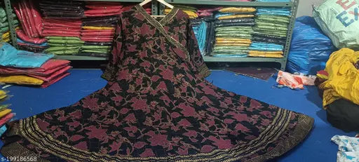 EMBROEDARY RAYON ANARKALI KURTI