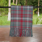 Christmas Red Grey Woven Throw