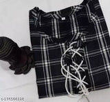 Stylish Black Check Woolen Kurta for Woman