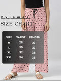 payzama for women & Women's Cotton Printed Pyjama. Baby Pink Pajamas