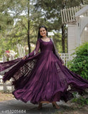 Women PURPLE Embellished Anarkali Dress Designer Gown for Women | Evening Gown | Party Wear Gown | Bridal Gown | Wedding Gown for Women | Long Evening Gown | Formal Gown for Women | Buy Gown Online | Elegant Gown for Women | Ball Gown Dress | Floor-Length