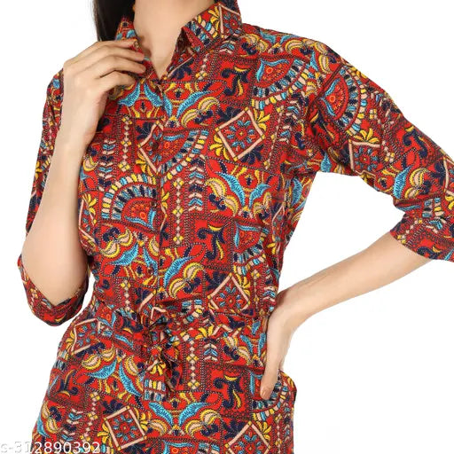 Premium Multicolour Crepe Jumpsuit by Pearl N Vera