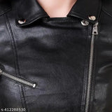 Stylish Trendy Black Biker Leather Women's Jacket