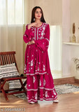 CHIKANKARI WOMAN HEAVY RAYON GARARA SET, CHIKANKARI WOMAN SHARARA SET