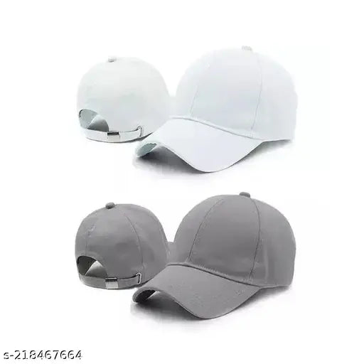 Pack of 2 stylish multicolor cotton baseball adjsutable cap combo for men and women