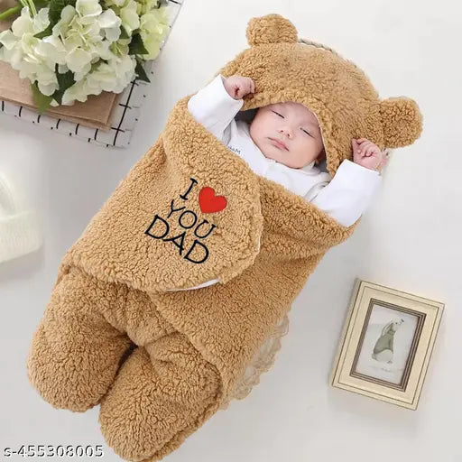 NAMAN Newborn Baby Blanket Wearable Flannel Blanket 0-6 Months Hooded Swaddle Wrapper Baby Blanket