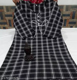 Stylish Black Check Woolen Kurta for Woman