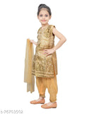 RK Collection Kids Party/Festive Green Designer Embroidery Patiala Suit For Girls