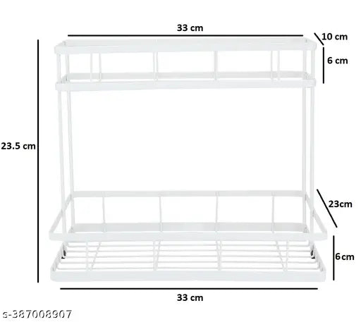 2 Tier Spice Rack Packet Jar Holder Kitchen Storage Spices Herbs Stand