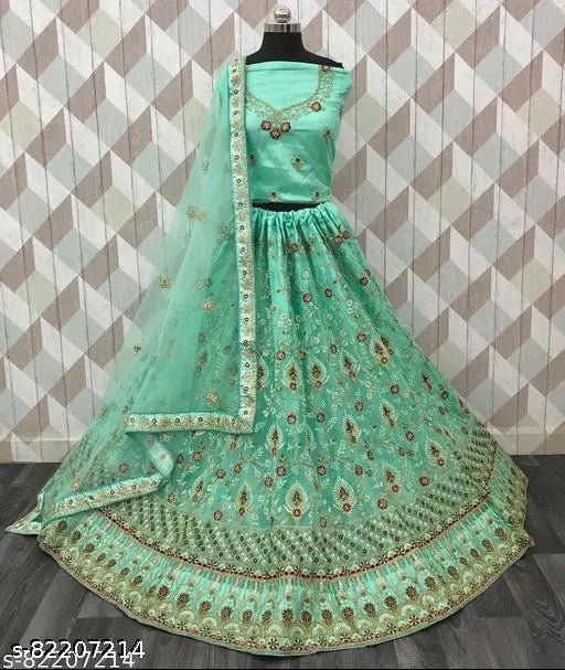 Women Sea Green Best Lehenga Choli