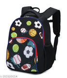 Polyester 26 L School Backpack With Pencil School Bag Class 1 to 8 Daypack (BK_Black_Ball_24_B)