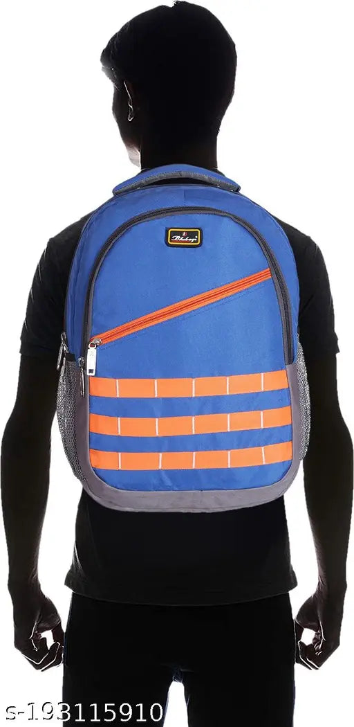 blubags Level 3 Model School/College Backpack With Laptop Compartment Bag For Boys/Men 35 L Laptop Backpack (Blue, Orange)