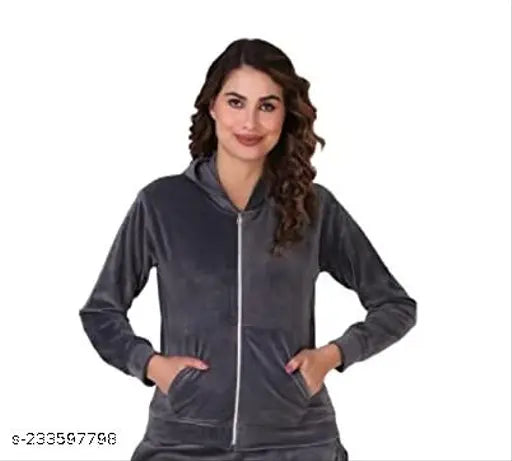 Elendra Regular Fit Fleece Sweatshirt Winter Wear Top