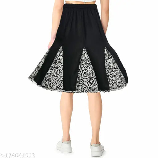 Designer fabulous rayon black skirt for women