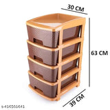 ELIGHTWAY MART 4 compartment plastic drawer organizer for home kitchen office(BROWN)