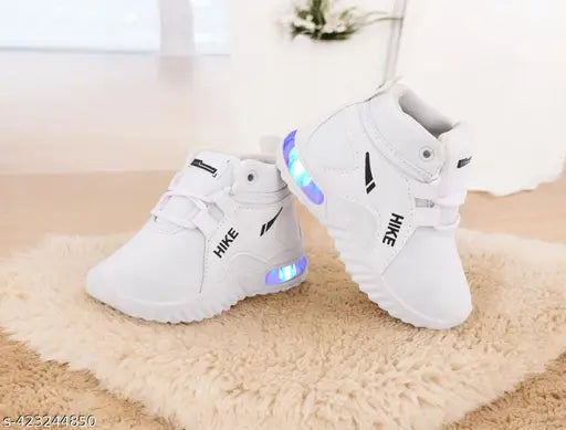 Handly Collection Led Shoes, Casual Led Velcro Shoes, Light weight Shoes, Outdoor Indoor Shoes, Casual Shoes for Little Tiny Kid Baby Boy Girl Shoes T61White