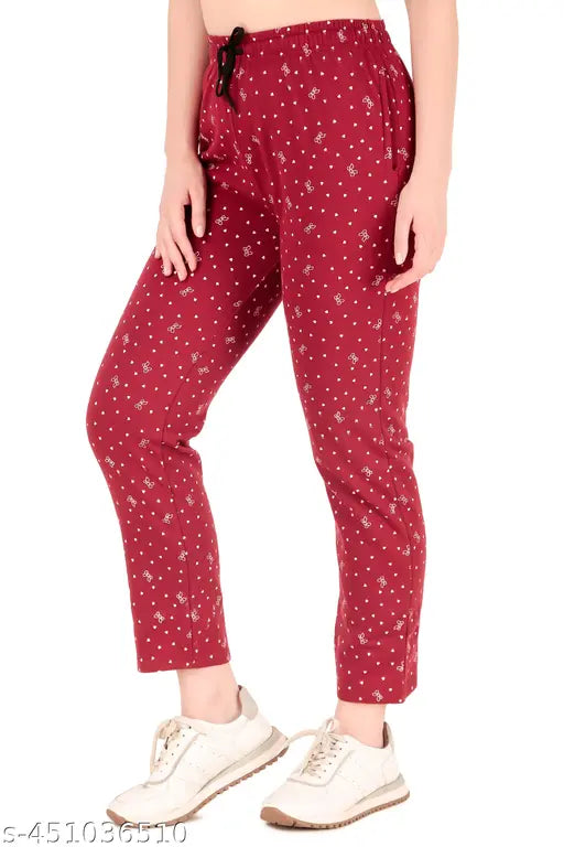 Trendy women woolen winter printed lower/women printed pyjama Pack 2