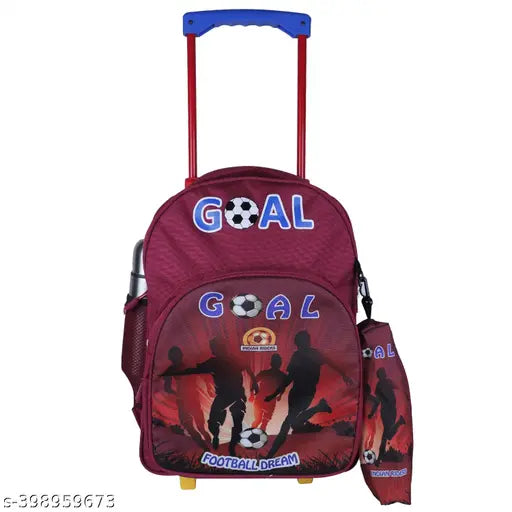 Indian Riders FOOTBALL INDIAN DREAM Kid's School Bag & pencil pouch & Trolley (Maroon , 30 L) Waterproof Trolley (Maroon, 30 L)