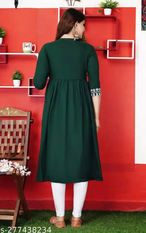 Aanshi FASHION Rayon Embroidered Anakali Kurti