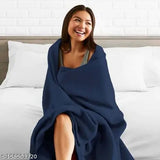 N G Products® All Season Solid/Plain Light Weight Polar Fleece Single Bed Blanket (152 x 228 cm, Blue)