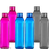 fridge bottle Crystal Clear Water Bottle 1 litre, Plastic Fridge Water Bottle Set-Multicolour 1000 ml Bottle Leak proof & break-proof|Best Usage for Office/School/College/Gym/Picnic/Home/Fridge (Pack of 6, Multicolor, venise bottle,1000 ml )54854/125