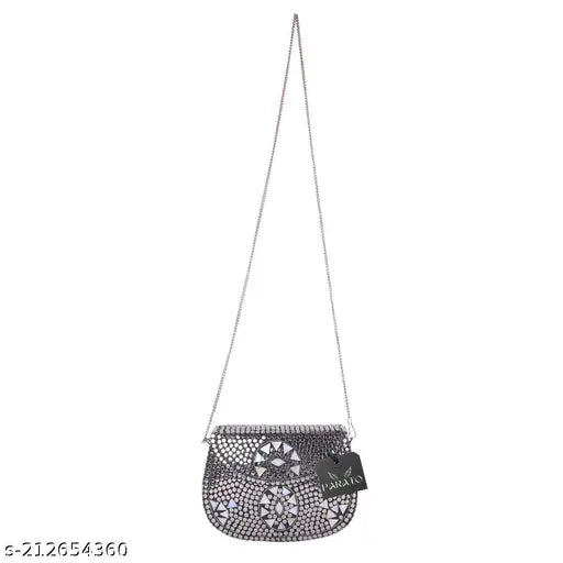 PARATO Handmade Silver Metal Bag Decorated with Sheep / Sling Bag / Clutch / Party / Bride