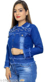 Trendy Fashionable Women Blue Denim Jacket