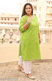 Plus Size Cotton Kurti with Heavy Lacework – Stylish and Comfortable for a Fashionable Celebration