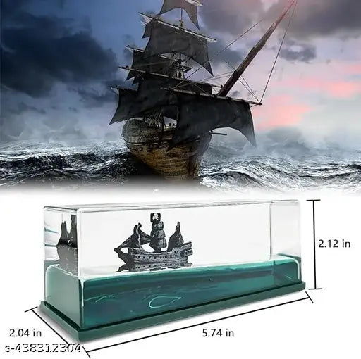 Tilak Enterprise Cruise Ship Fluid Drift,Bottle Unsinkable Boat Decoration-Black Pearl Titanic Toy Ghost Ship Black Pearl Ship In A Bottle Fluid Liquid Drift Bottle