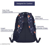 Frantic Polyester 26 L School Backpack With Pencil School Bag Class 1 to 8 Daypack (RR_Blue_Cat_Stronaut_2024)