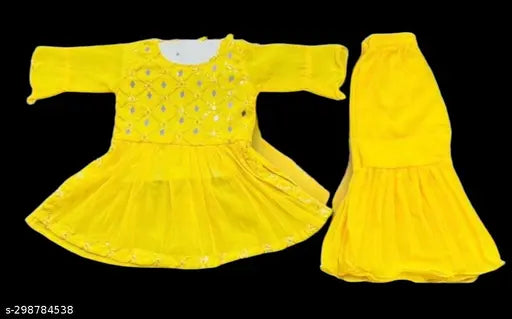 Amina baby girls kurti plazo set