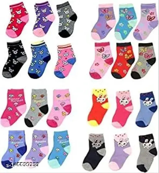 dawnNdusk Baby Boy's/Girls Cotton Socks (Pack of 12)Casual Kids Boys Kids Socks