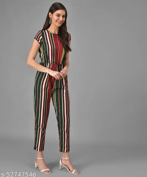 Vivient Women Multicolour Stripe Casual Jumpsuits