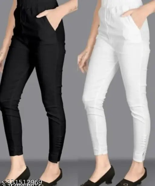 Black white cigar pants trousers jeggings for women