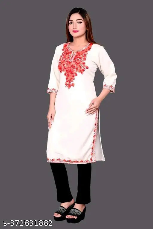 "Winter Elegance: Opulent Woolen Aari Kurtis for Timeless Style"