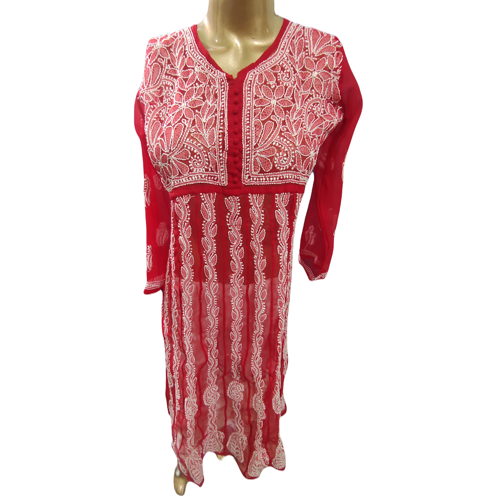 Kurta Anarkali Red 22 Kali - GillKart