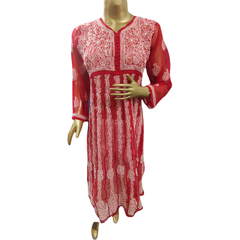 Kurta Anarkali Red 22 Kali - GillKart