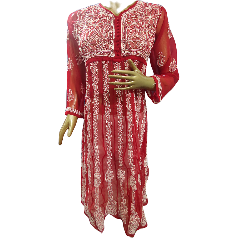 Kurta Anarkali Red 22 Kali - GillKart