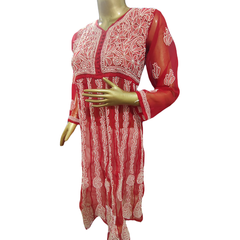 Kurta Anarkali Red 22 Kali - GillKart