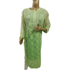 kurta Green ombre colour real mirror - GillKart