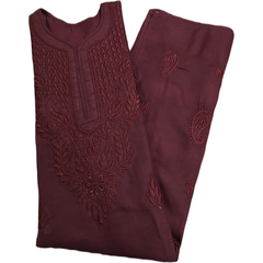 kurta Wine mix cotton - GillKart