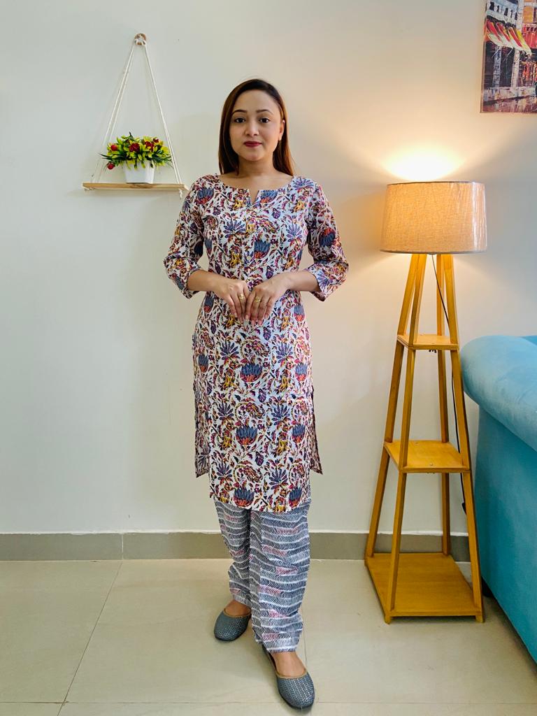 Kurti Cotton With Pant - GillKart