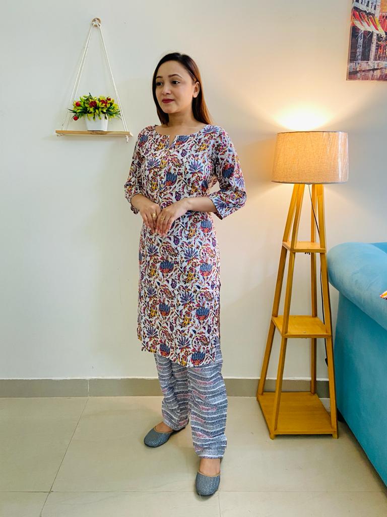 Kurti Cotton With Pant - GillKart