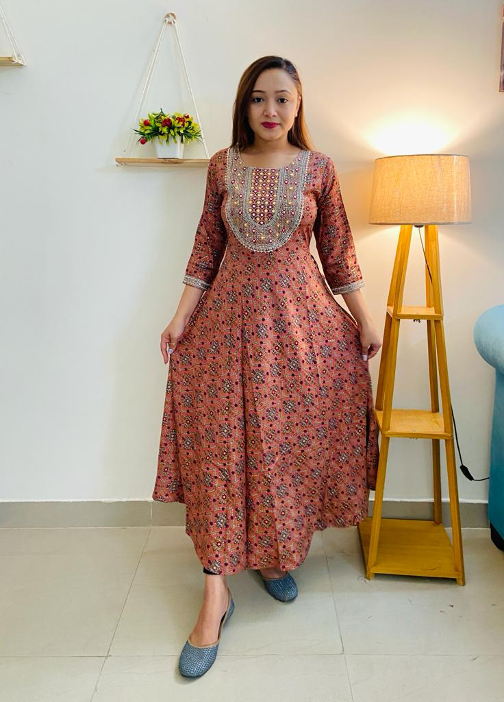 Kurti Cotton Peach - GillKart